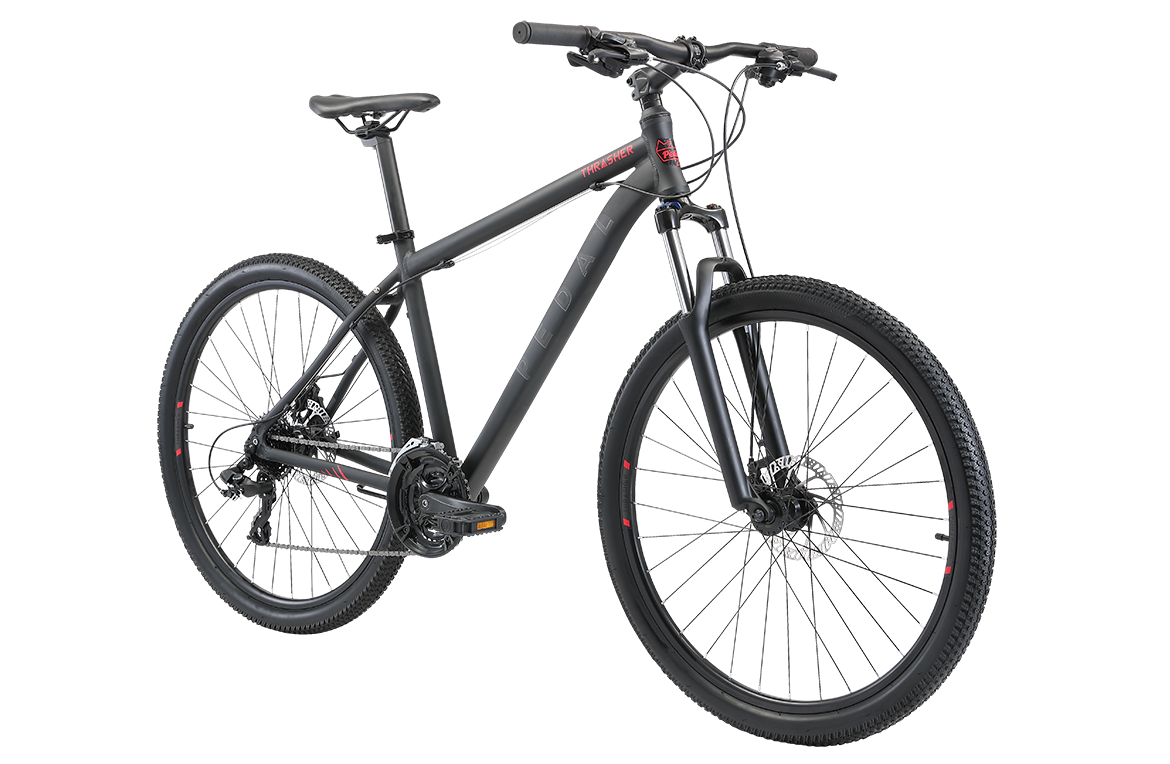Pedal Thrasher 3 Mountain Bike Black/Red — Pedal Bikes Quality adult