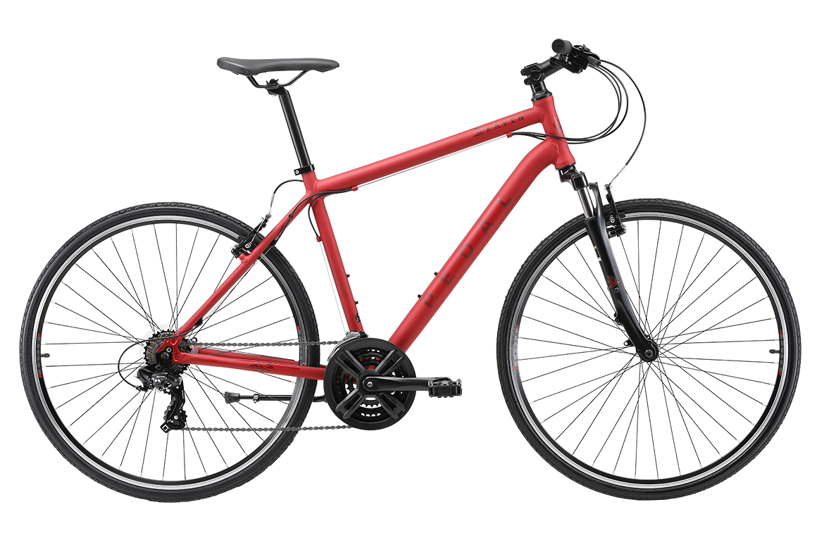 Pedal Raven 2 Hybrid Bike Dark Red 
