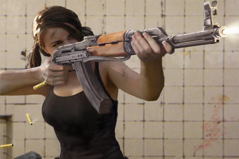 Jane with assault rifle