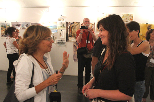 Hilde sammen med Cristina Bracaloni, the Vice Pesident of tbe Italian Watercolorists Association ECWS.