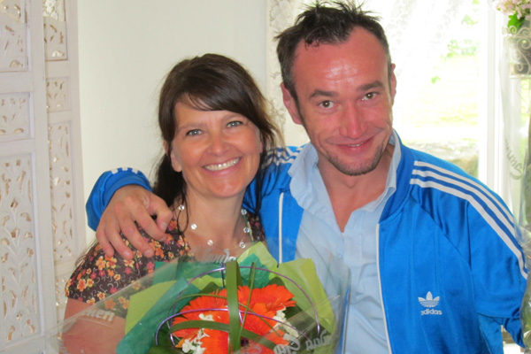 Hilde sammen med Geir, en fantastisk fotograf som hadde utstilling ved siden av Hilde.