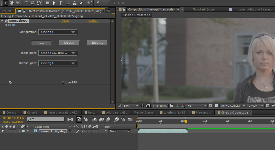 Transform from Cinelog V3.0 to Cinelog-C Colorspace