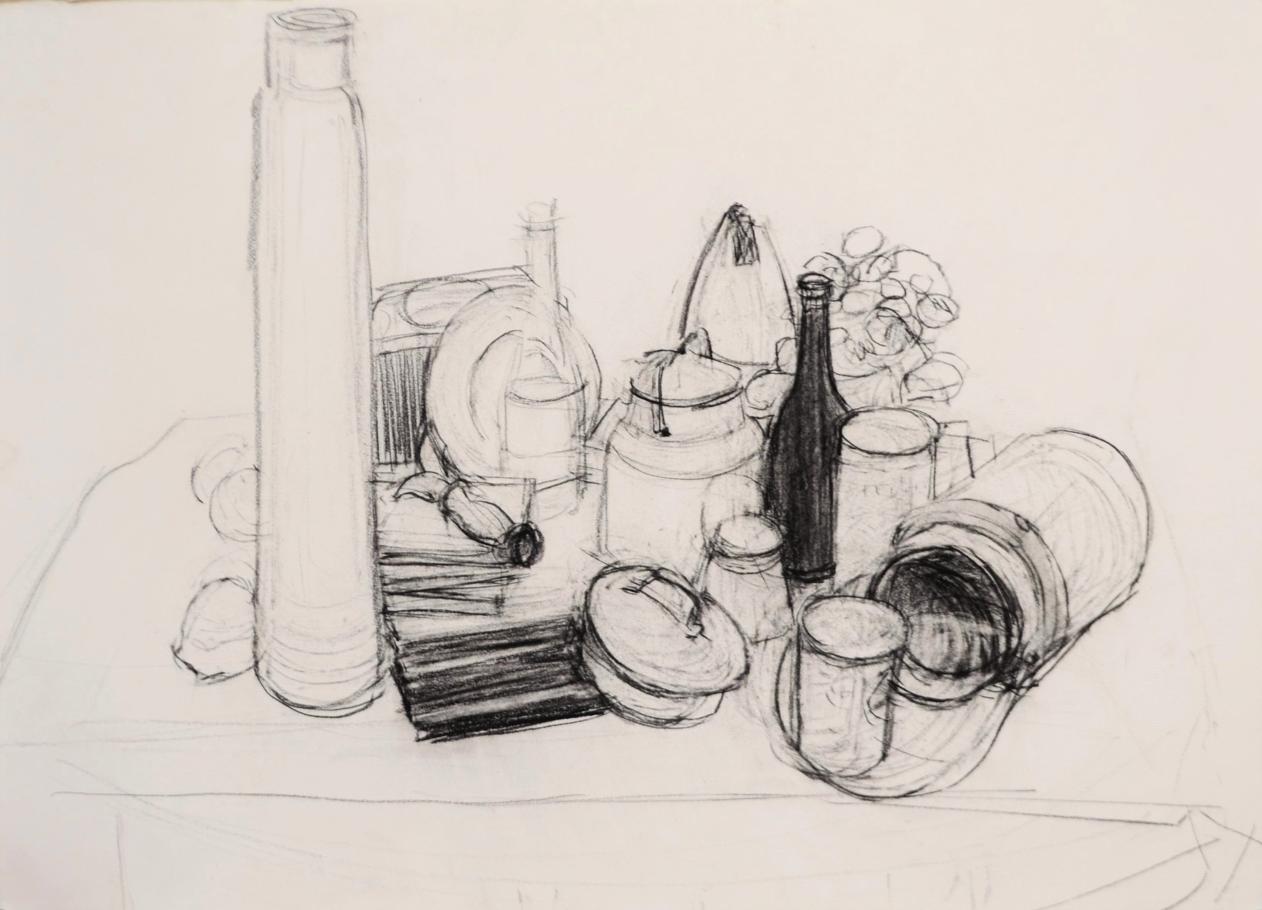 still life drawing with shell casing.JPG