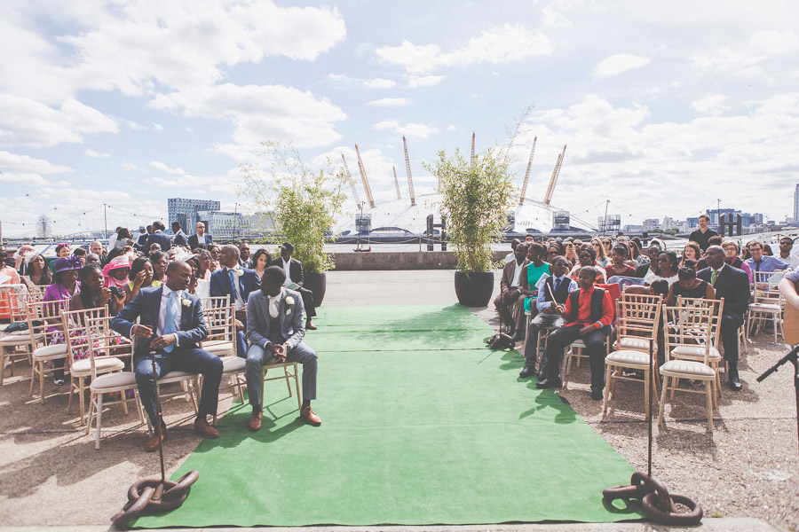 Wedding Ceremony overlooking The O2 Dome