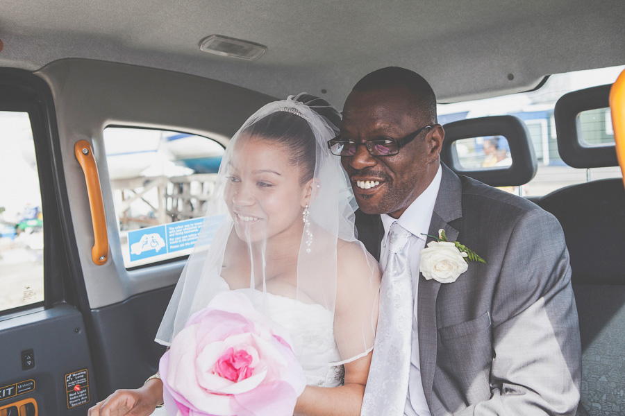 Arrival of bride at Trinity Buoy Wharf