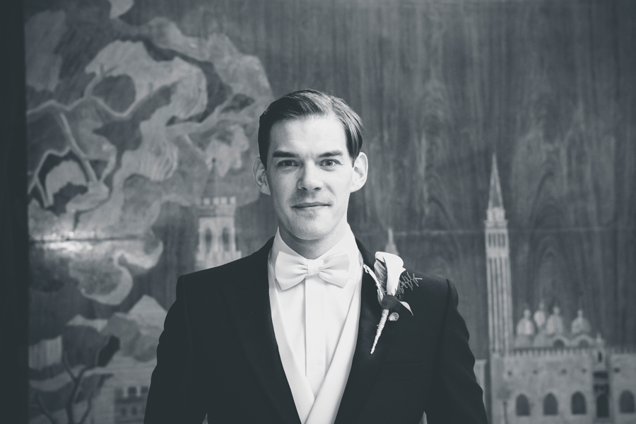 Groom in Art Deco hall, Eltham Palace