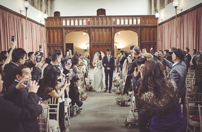 Bride enters the Great Hall at Eltham Palace