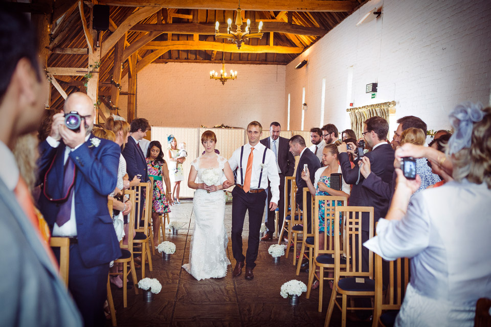 Wedding ceremony in the barn