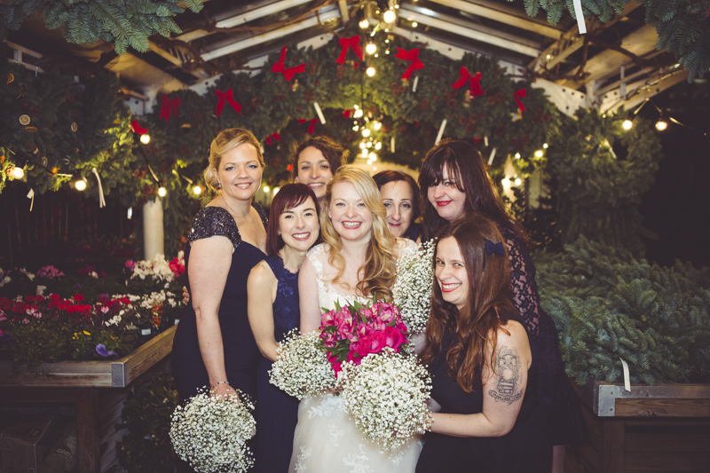 Bride and bridesmaids