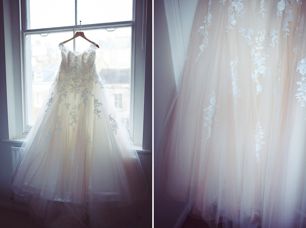 photos of Corinnes wedding dress