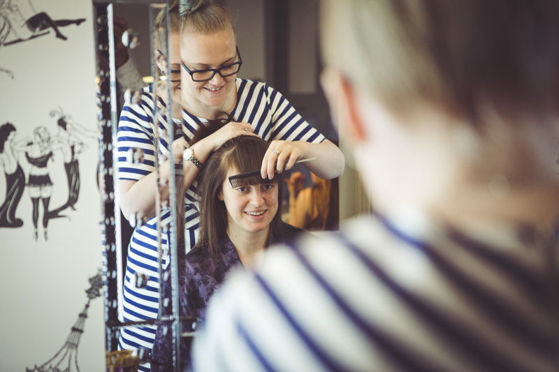 Bride getting ready