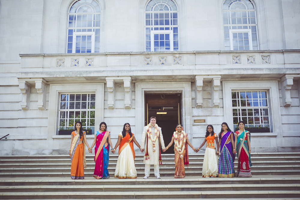 Wedding party at Hackney Town hall