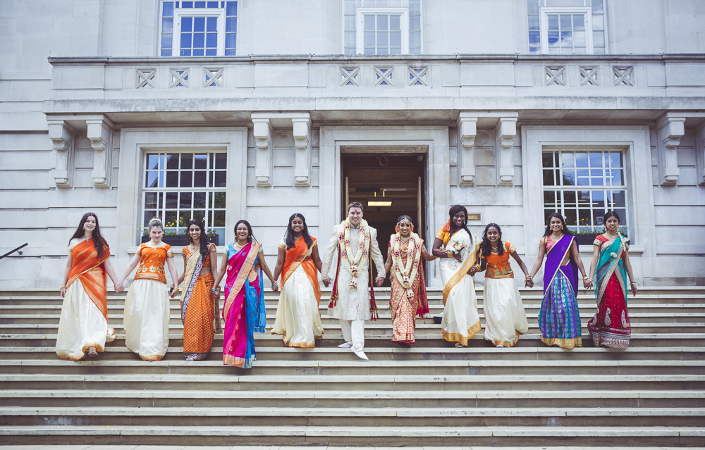 Wedding party at Hackney Town Hall