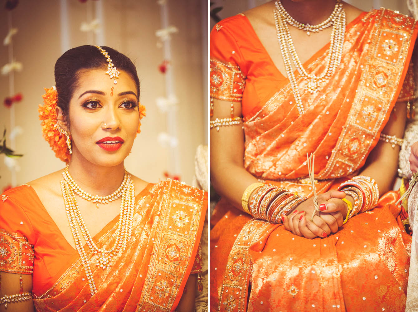 Thubeena's orange sari