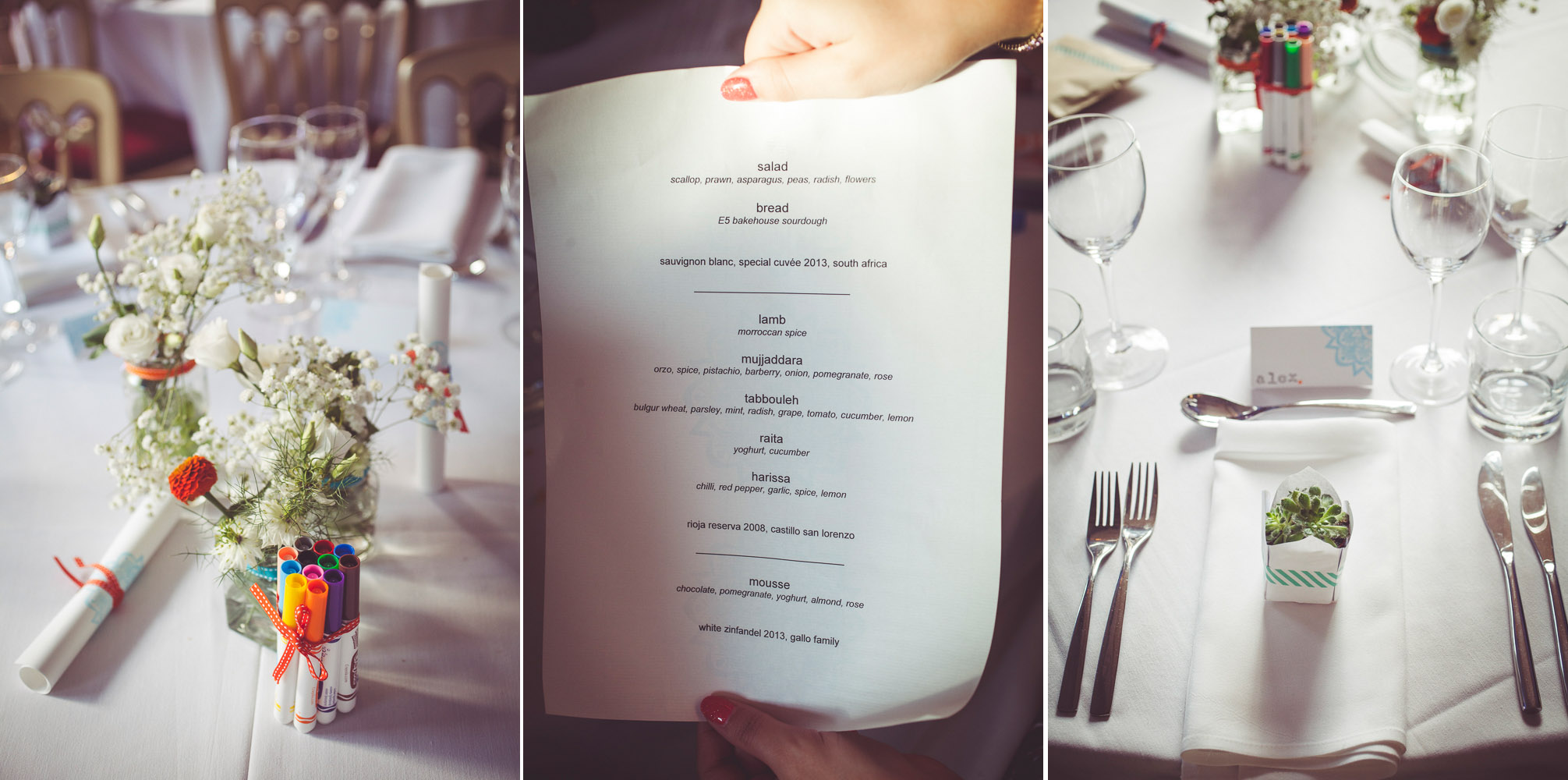 Wedding menu