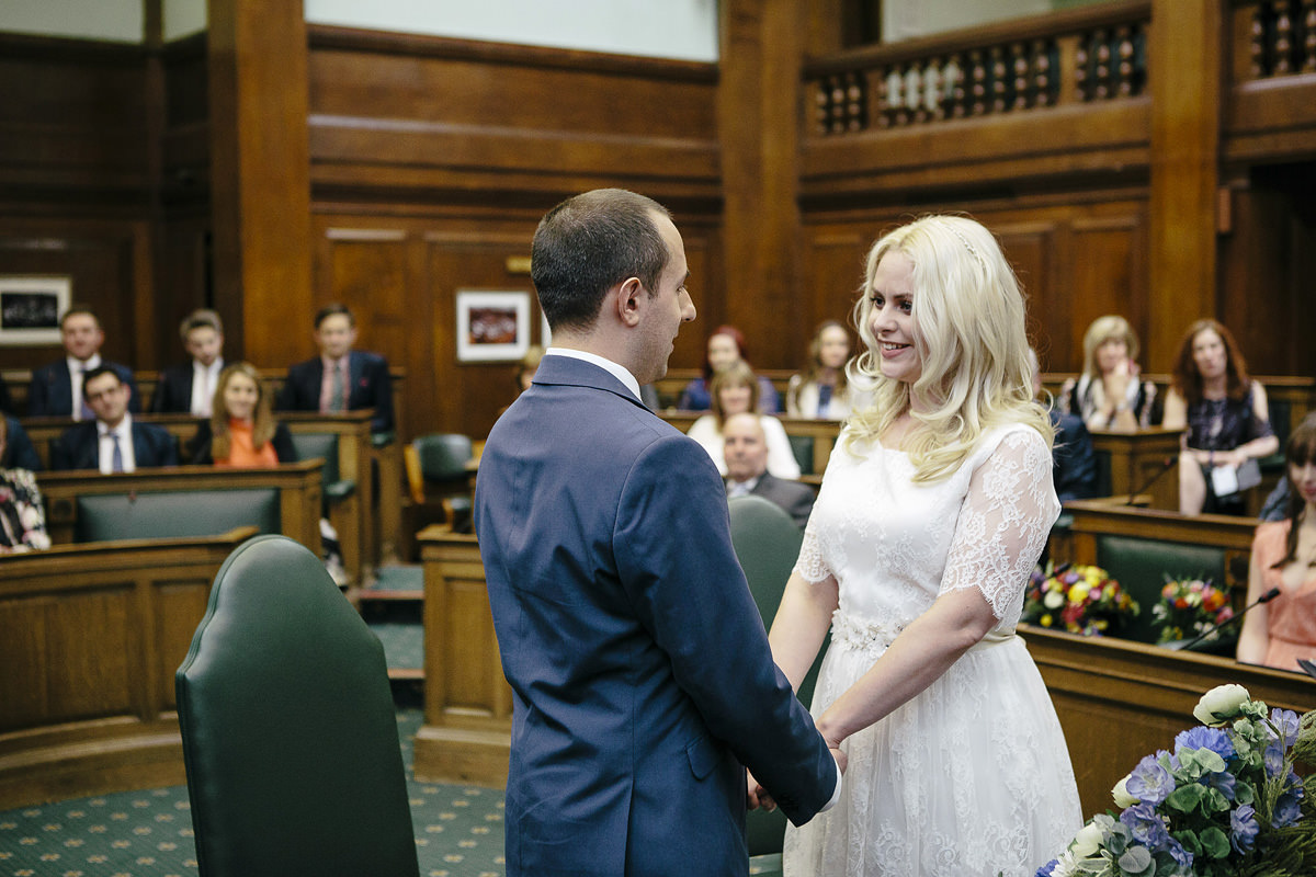 wedding vows in the council chamber Camden