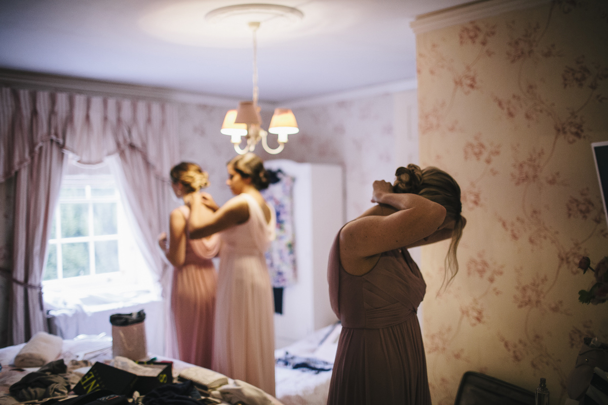 Bridesmaids getting ready