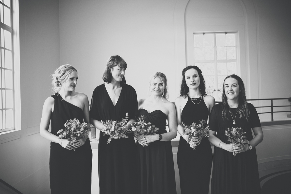 Bridesmaids in the Foyet of The Assembly hall