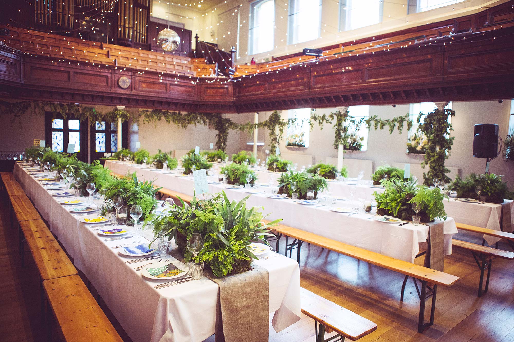  Decorations in chapel for wedding breakfast 