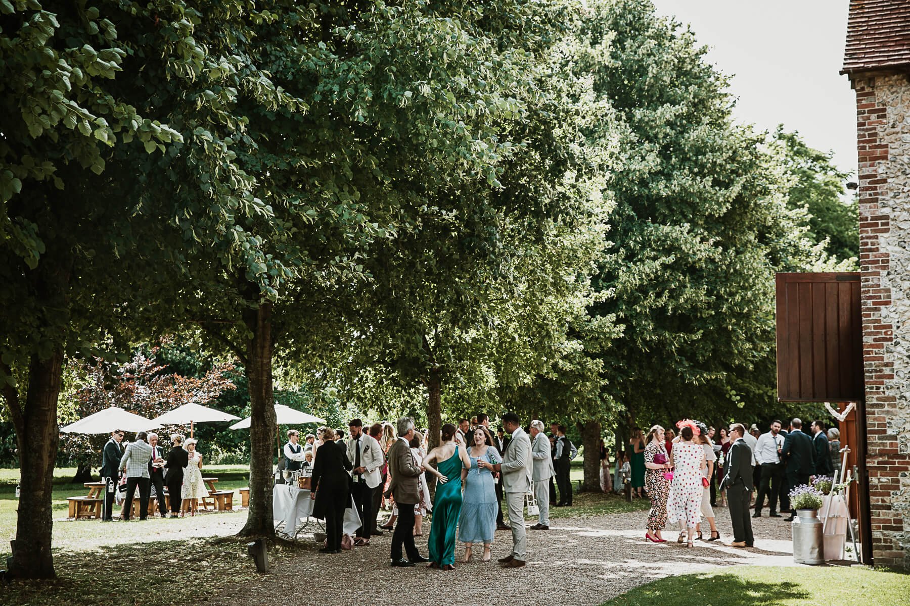  Summer wedding tithe barn Petersfield 