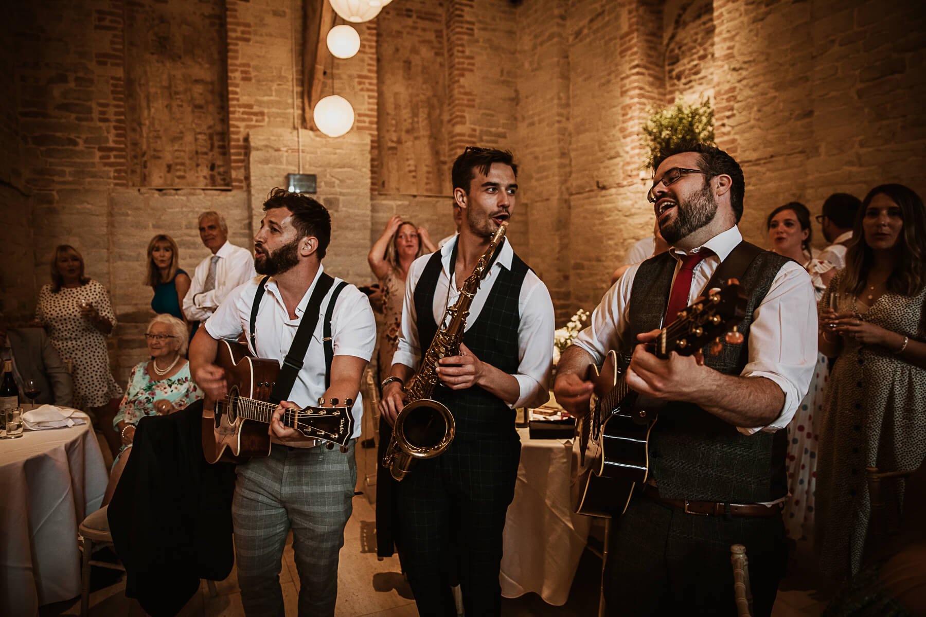  Wedding band at the Tithe Barn, Petersfield, Hampshire 