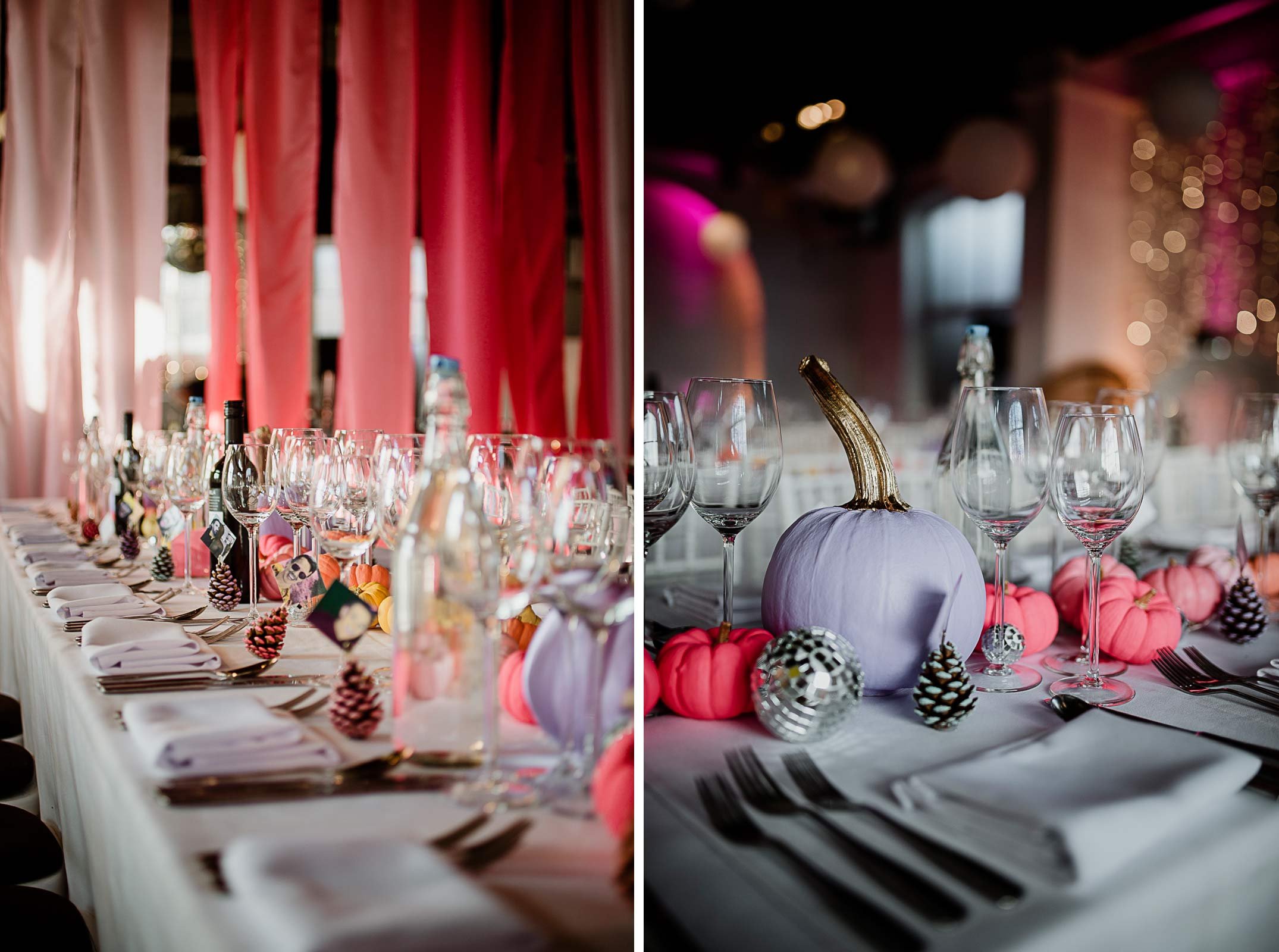 Disco inspired wedding table decorations