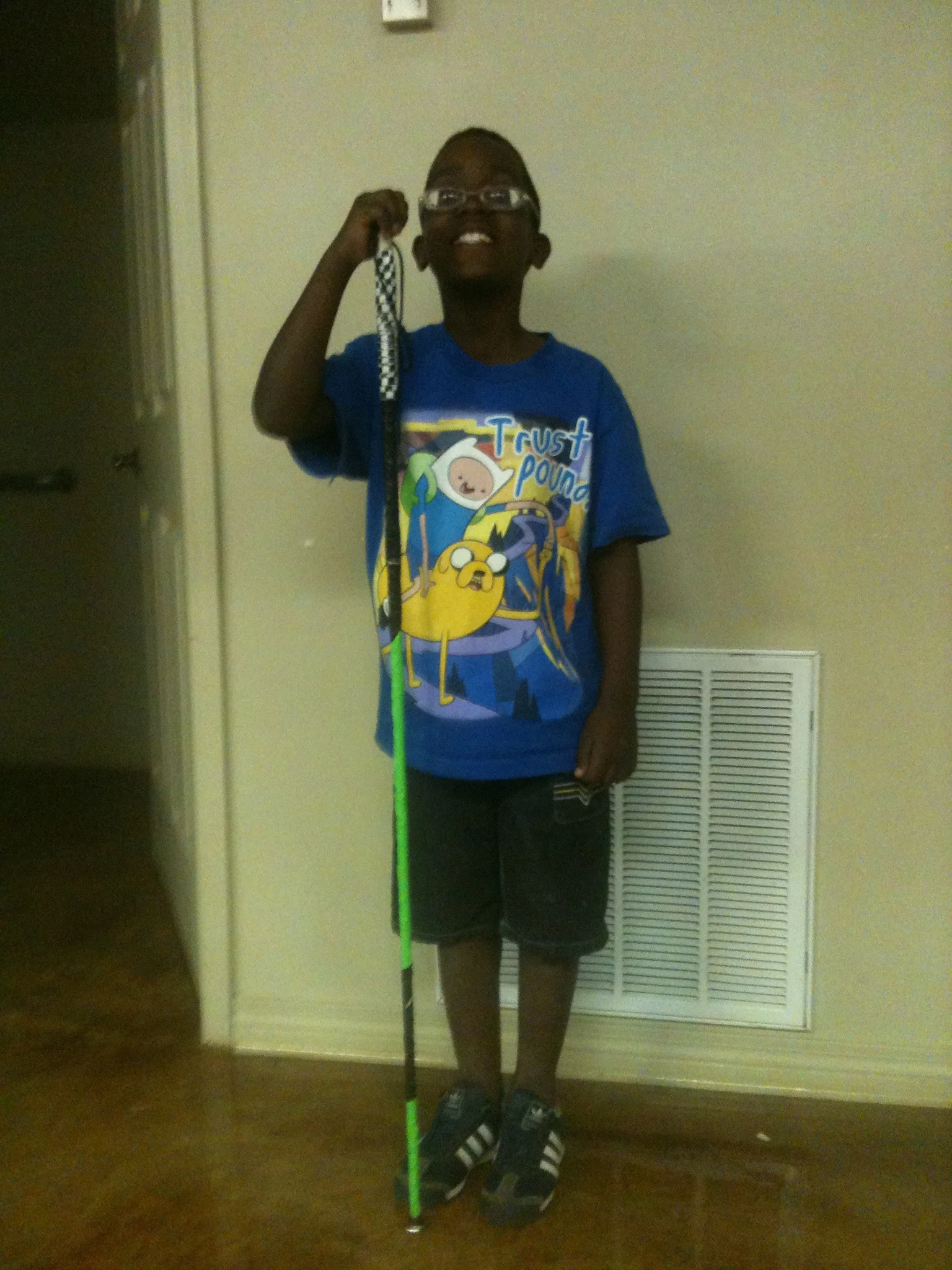 Alvin and his newly decorated cane