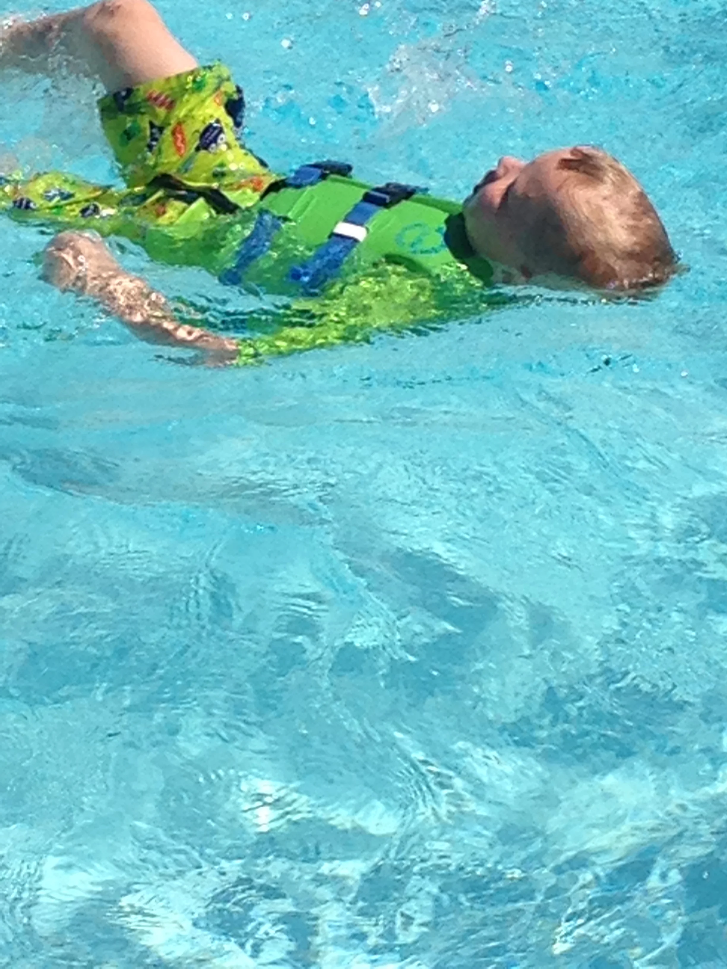 Parker swimming like a fish