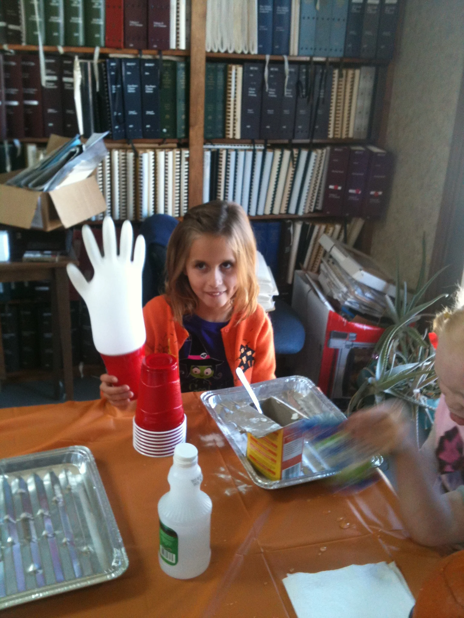 Lindsay showing off her floating hand!