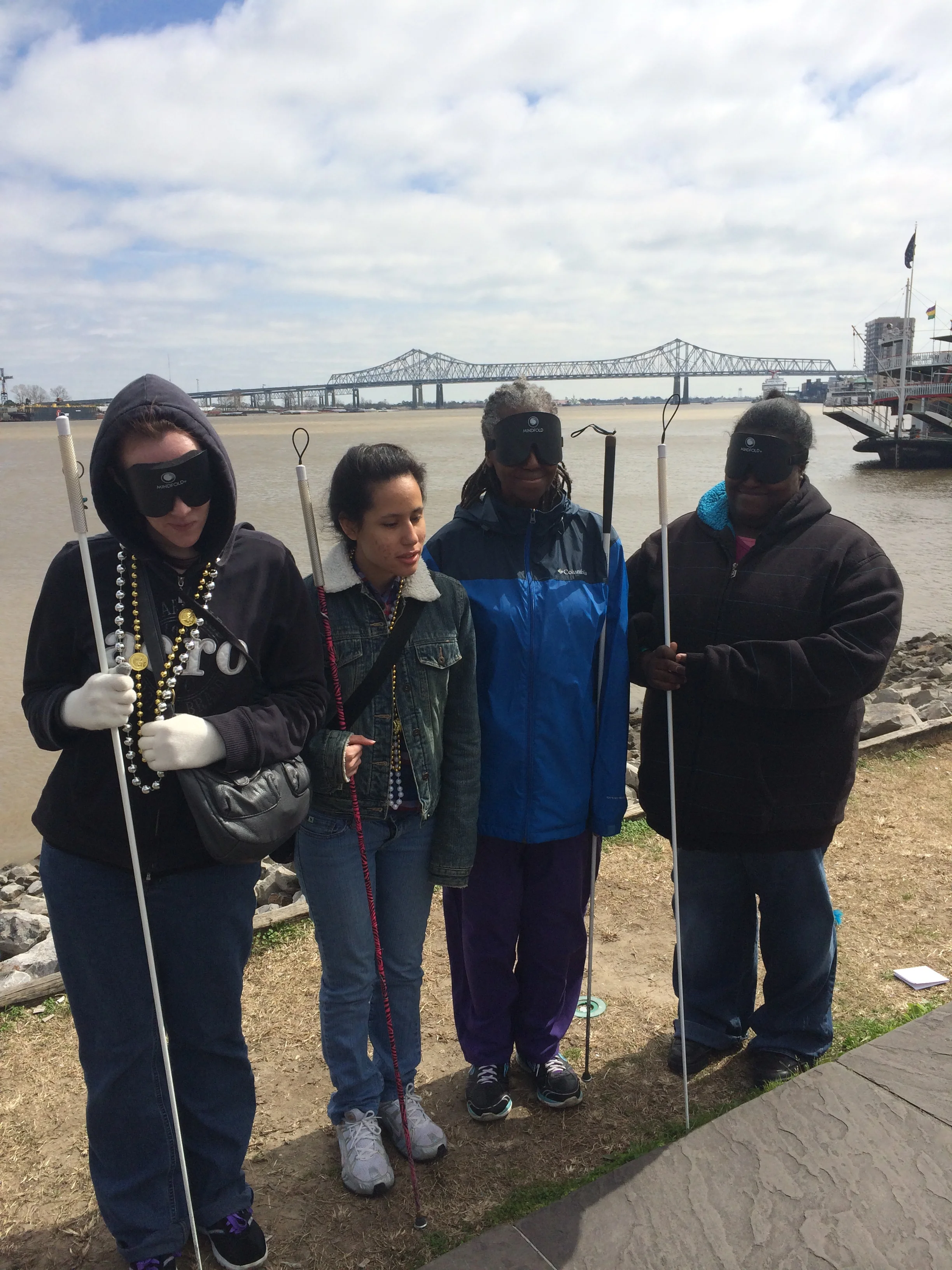 On the river walk: Mardi Gras 2014