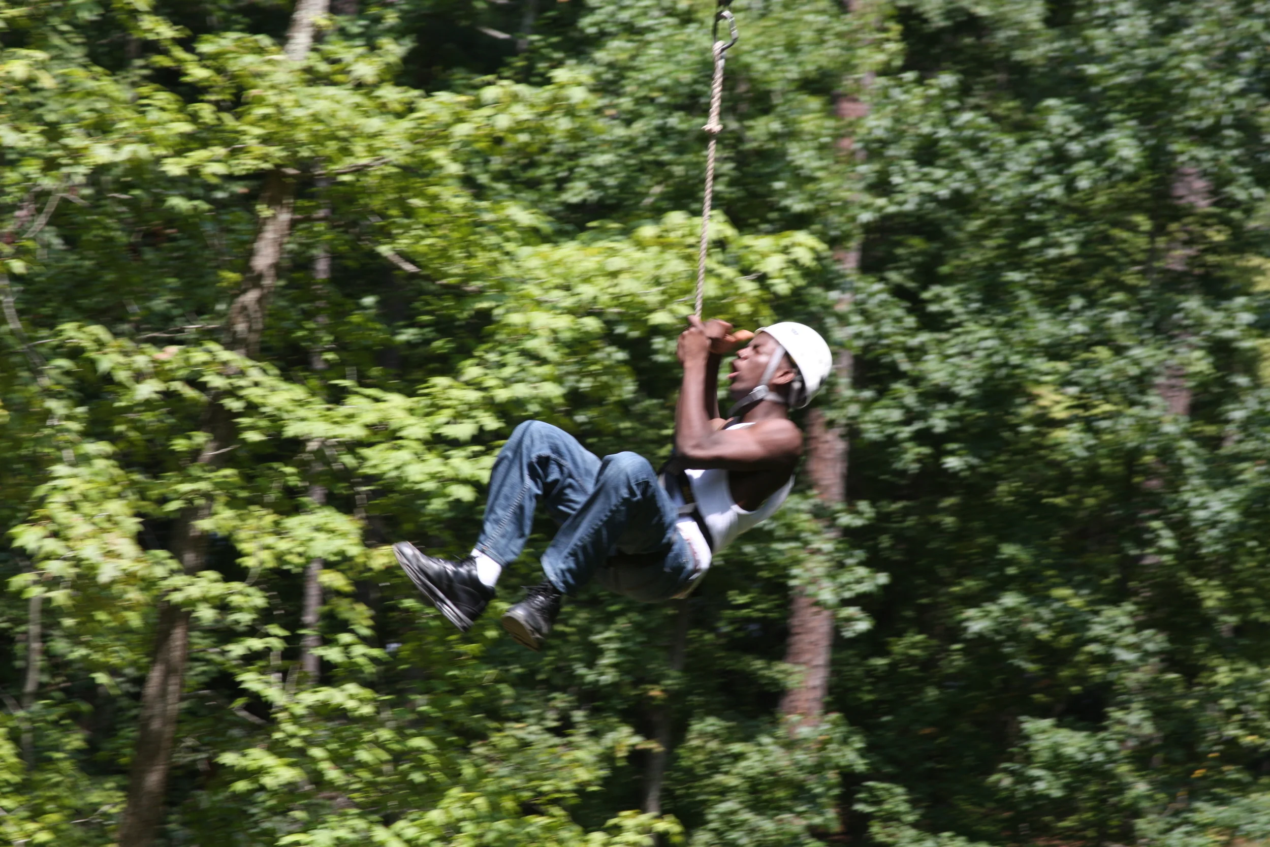 The zip line at Horns Creek in Tennessee:  1000 feet of fun!