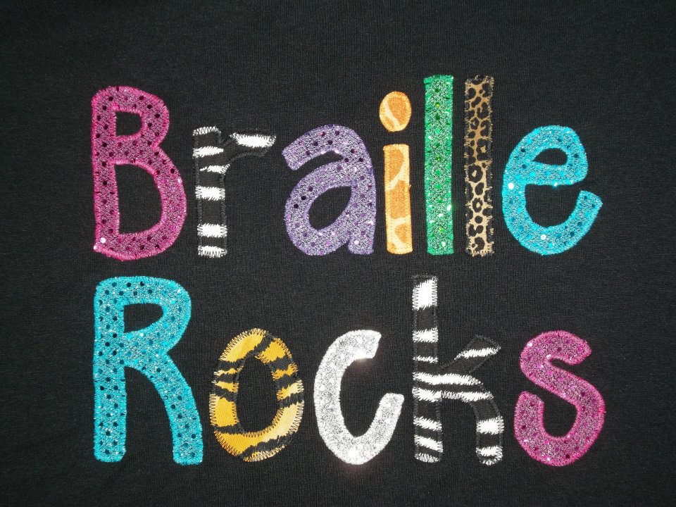 Braille Rocks logo from t-shirts