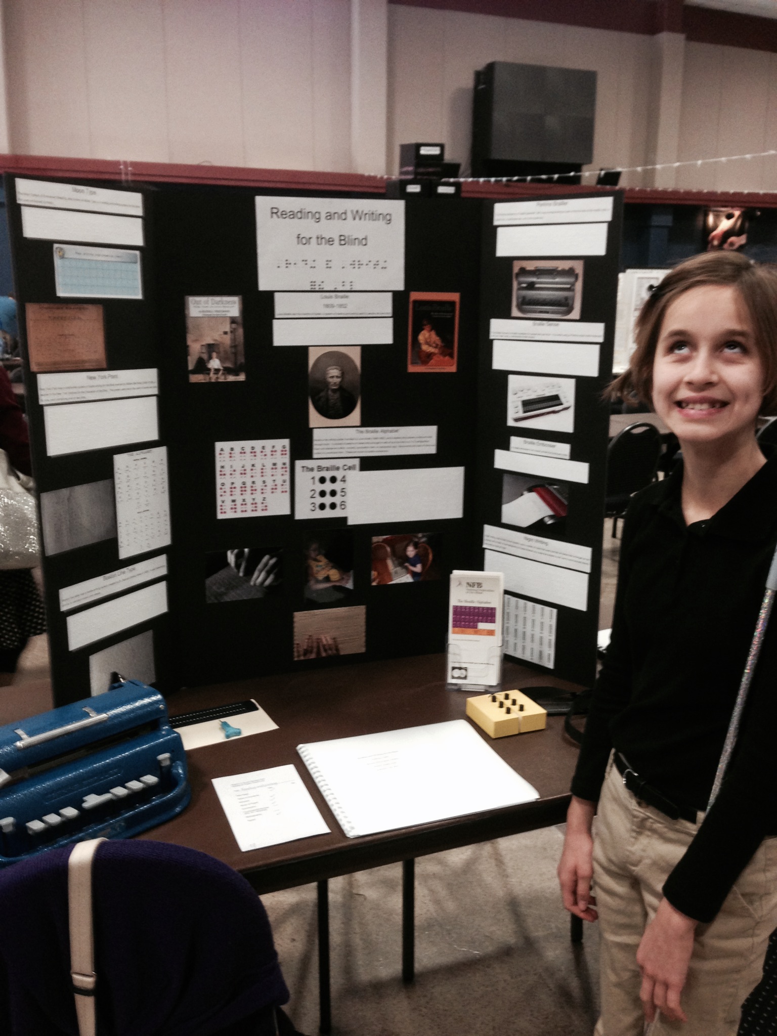 Lindsay presents Reading and Writing for the Blind at the 2014 Lincoln Parish Regional Social Studies Fair