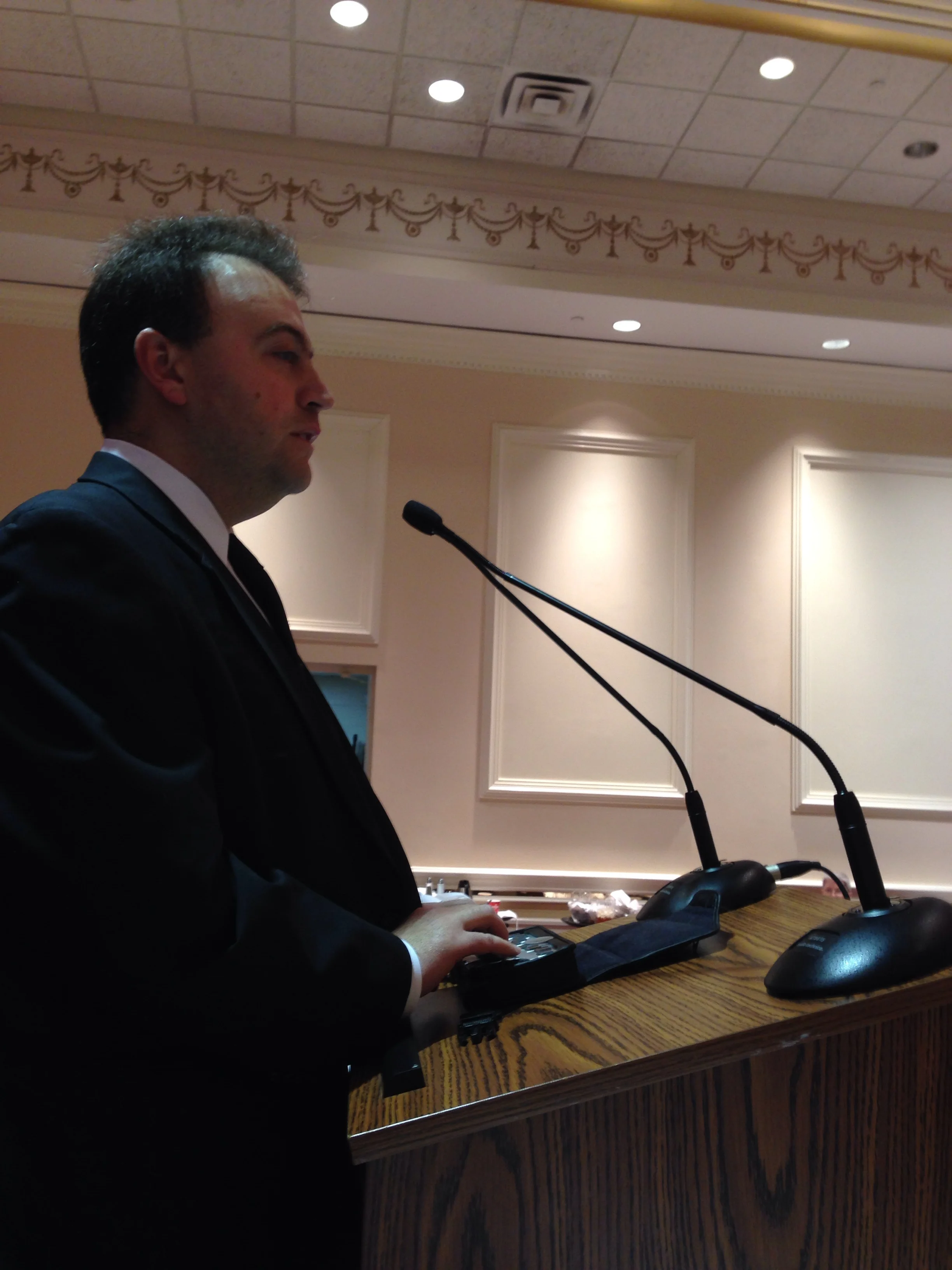 Mark Riccobono giving presidential speech.