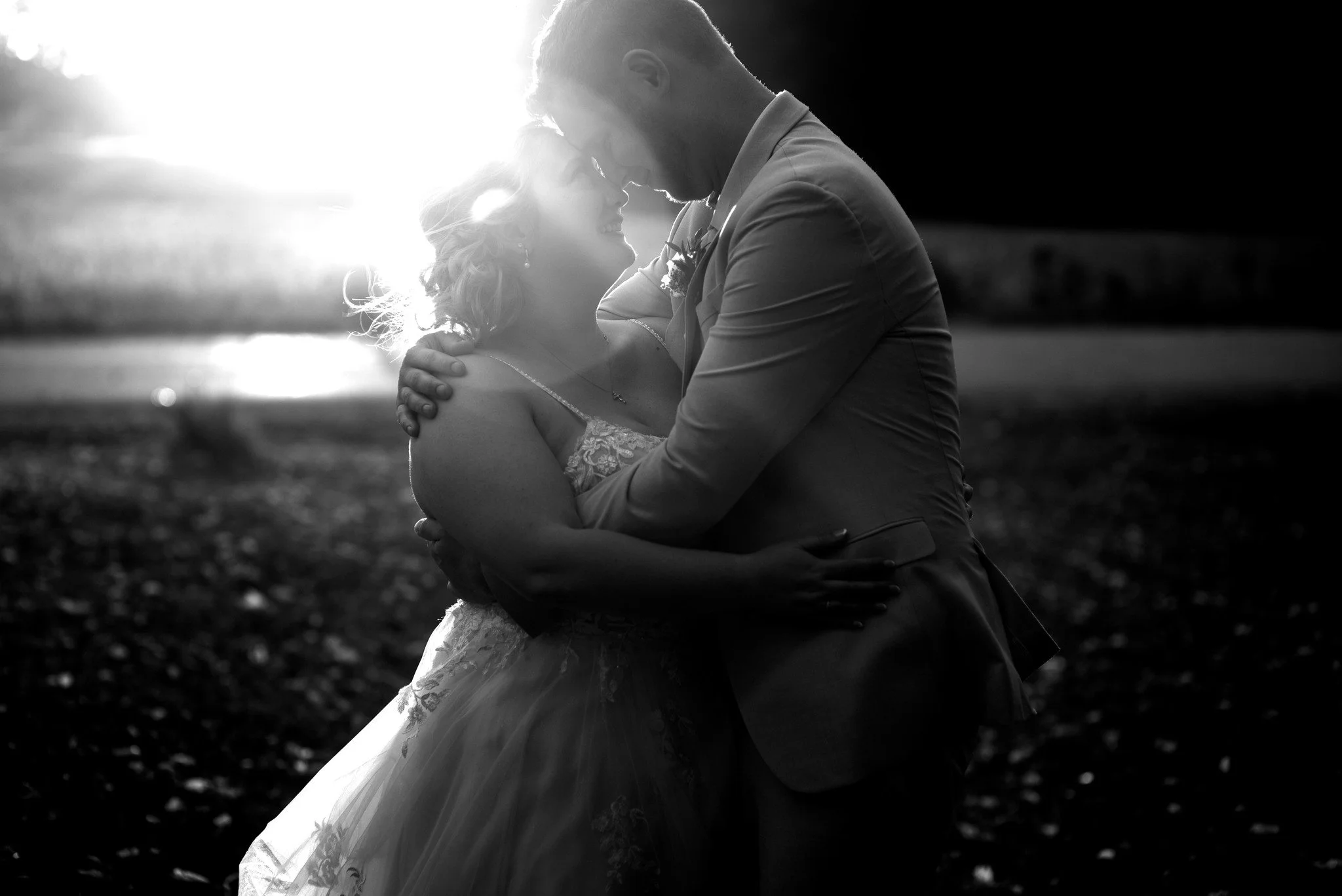 The kind of golden hour that makes you want to shoot forever. And I almost did but I had to let the couple get back to their party. Even in black and white you feel that warm glow.