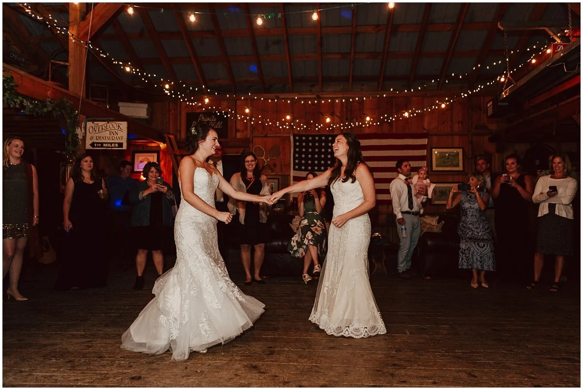 two bride rustic poconos wedding