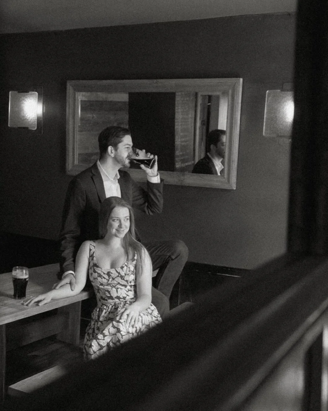 Kaitlyn and Alex at Fountain Porter! What a fun Philly engagement session, love this one 🤍 We can&rsquo;t wait to celebrate with them and capture their wedding next month!