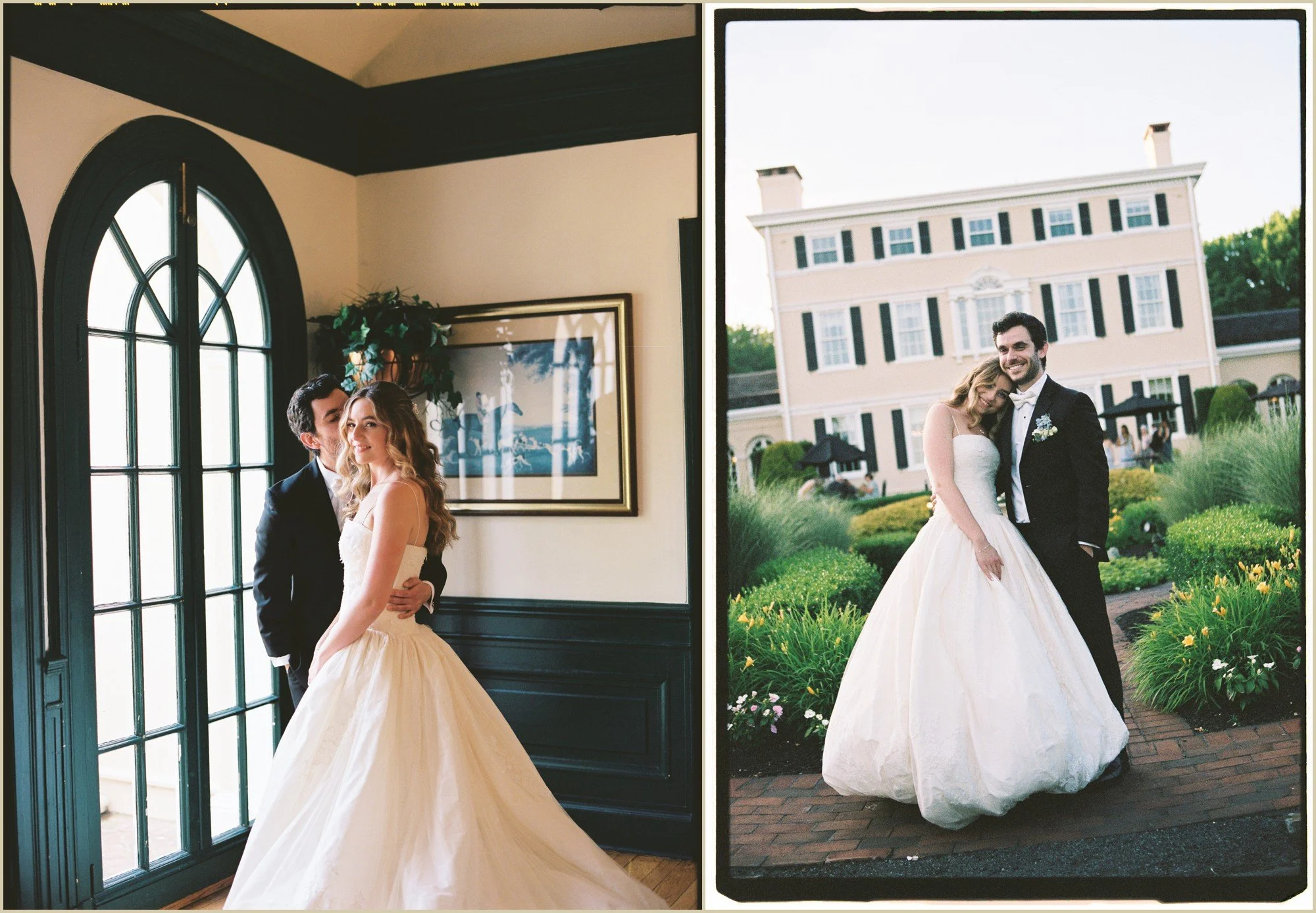 documentary style film photography bride and groom portraits