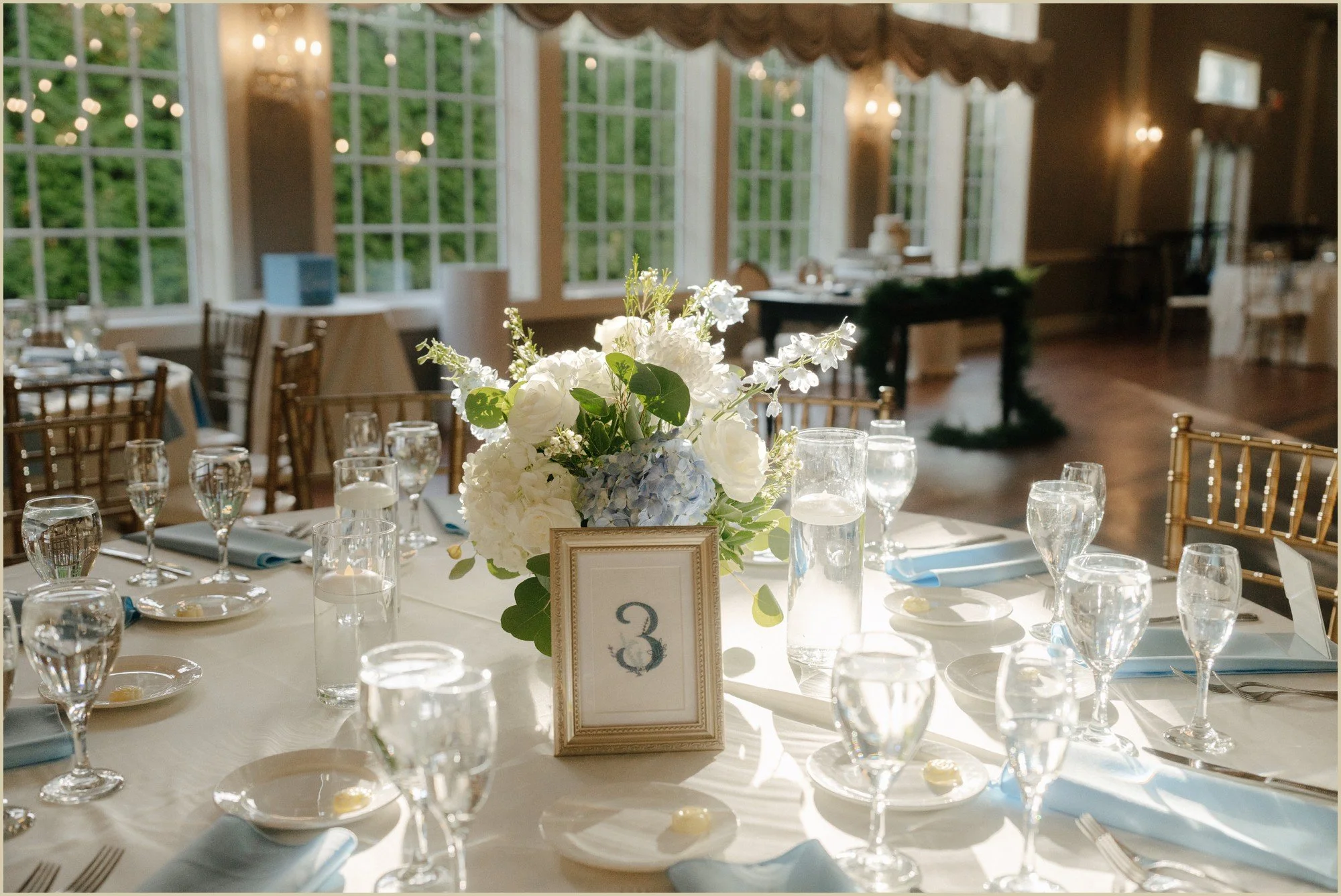 wedding decor table details at pen ryn