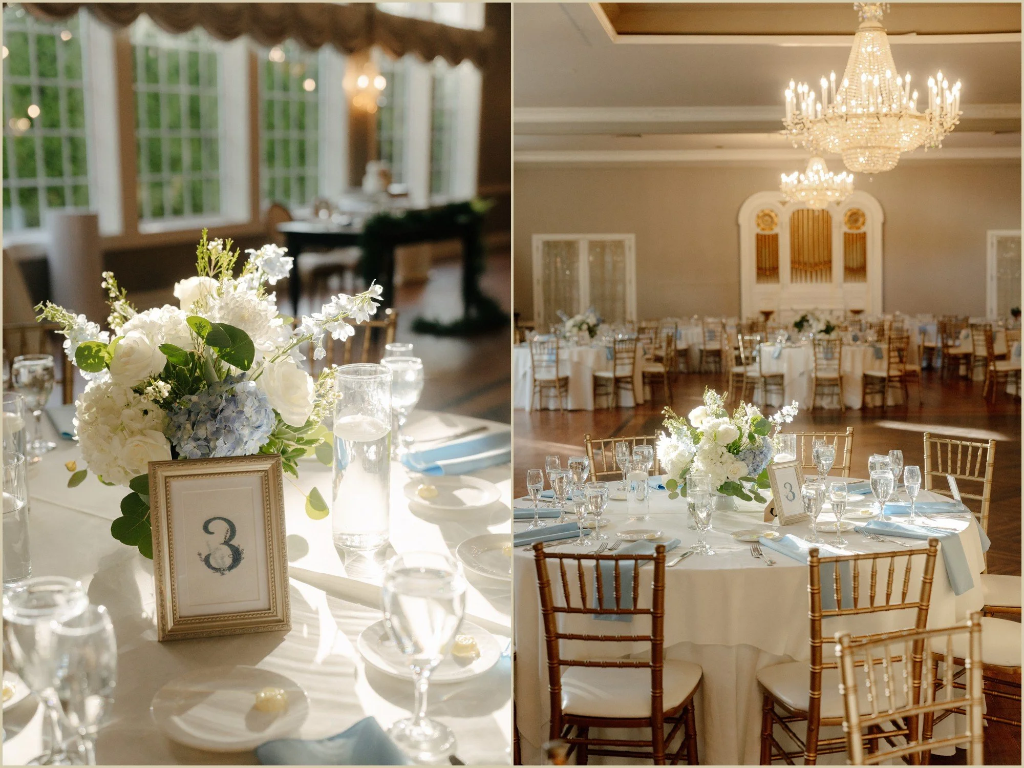 dramatic light wedding flowers and table decor