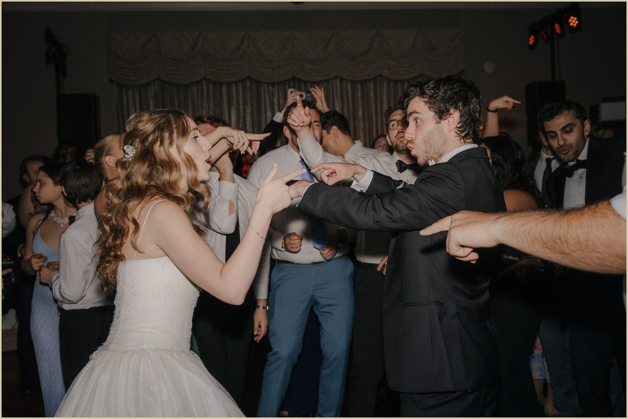 bride and groom dancing 