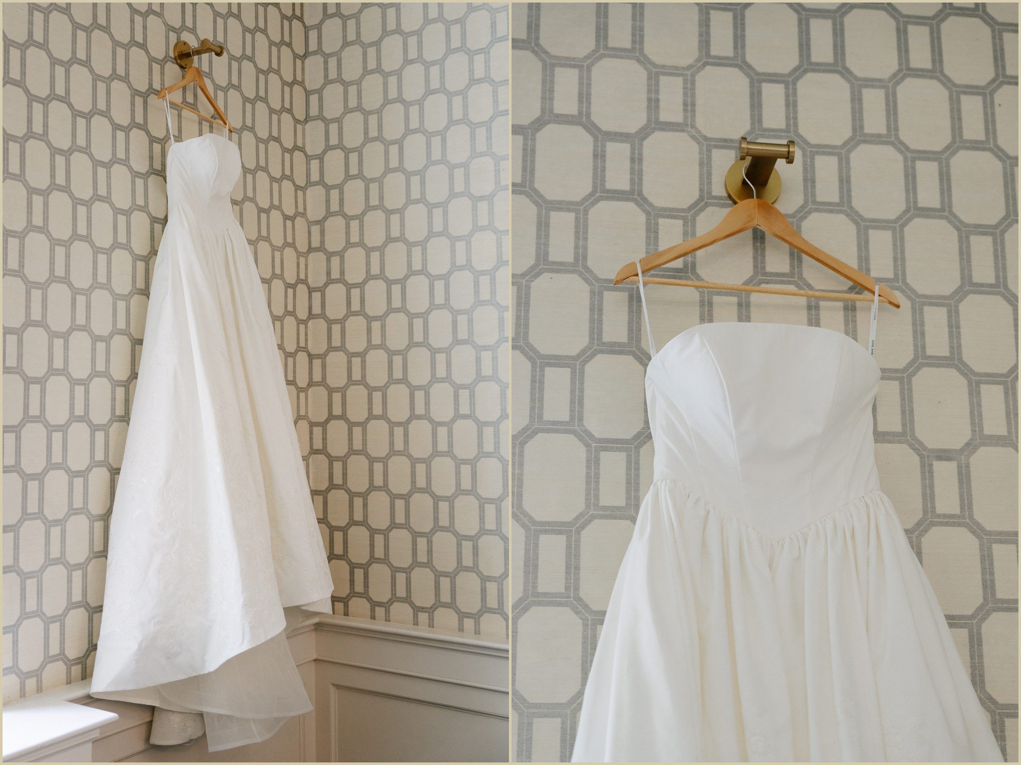 wedding dress hanging details