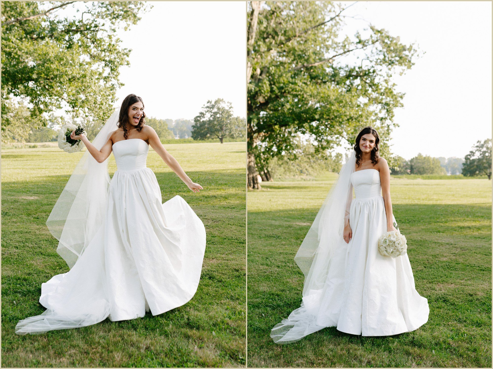 bride laughing and smiling at the camera