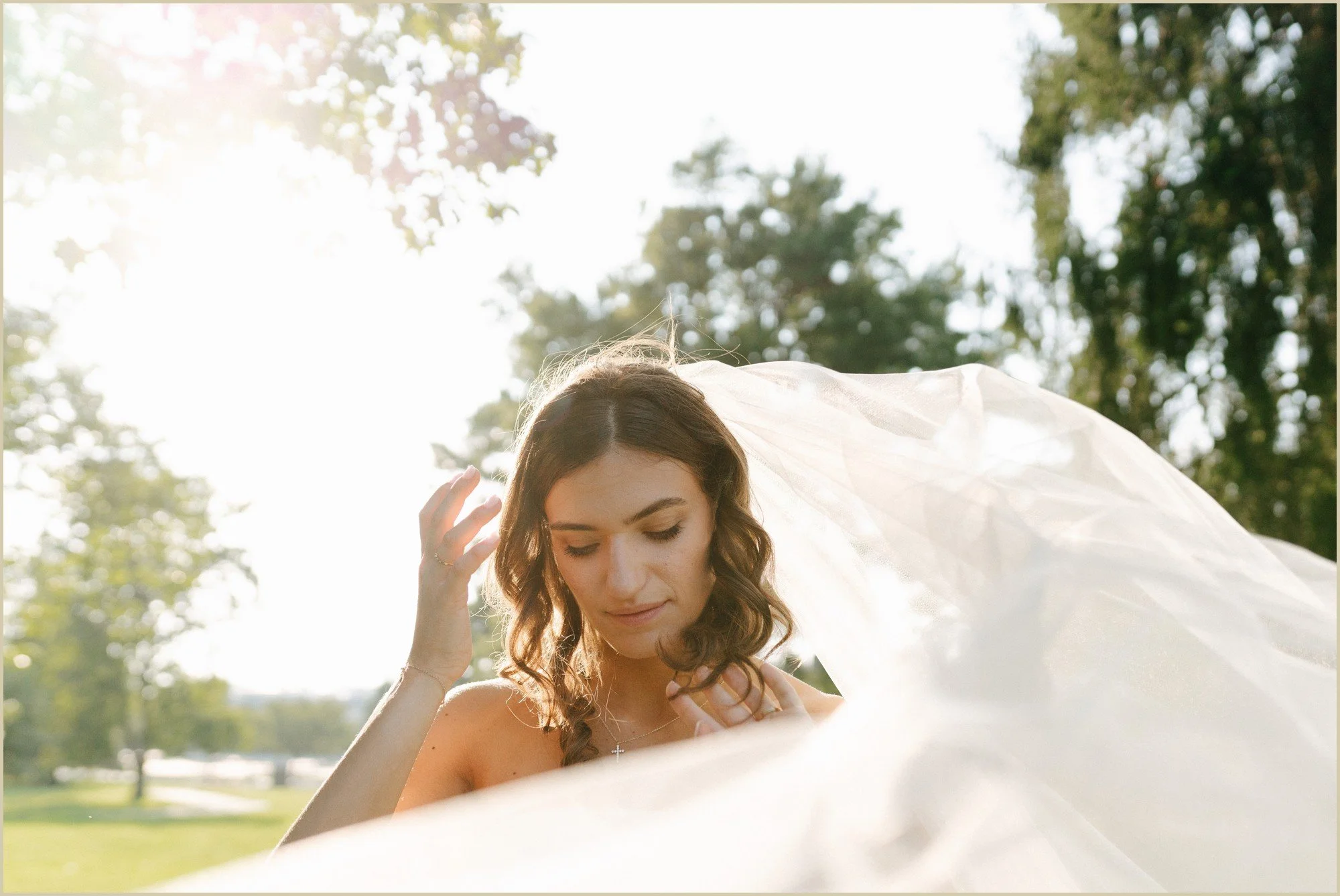 documentary style photo of veil in the wind