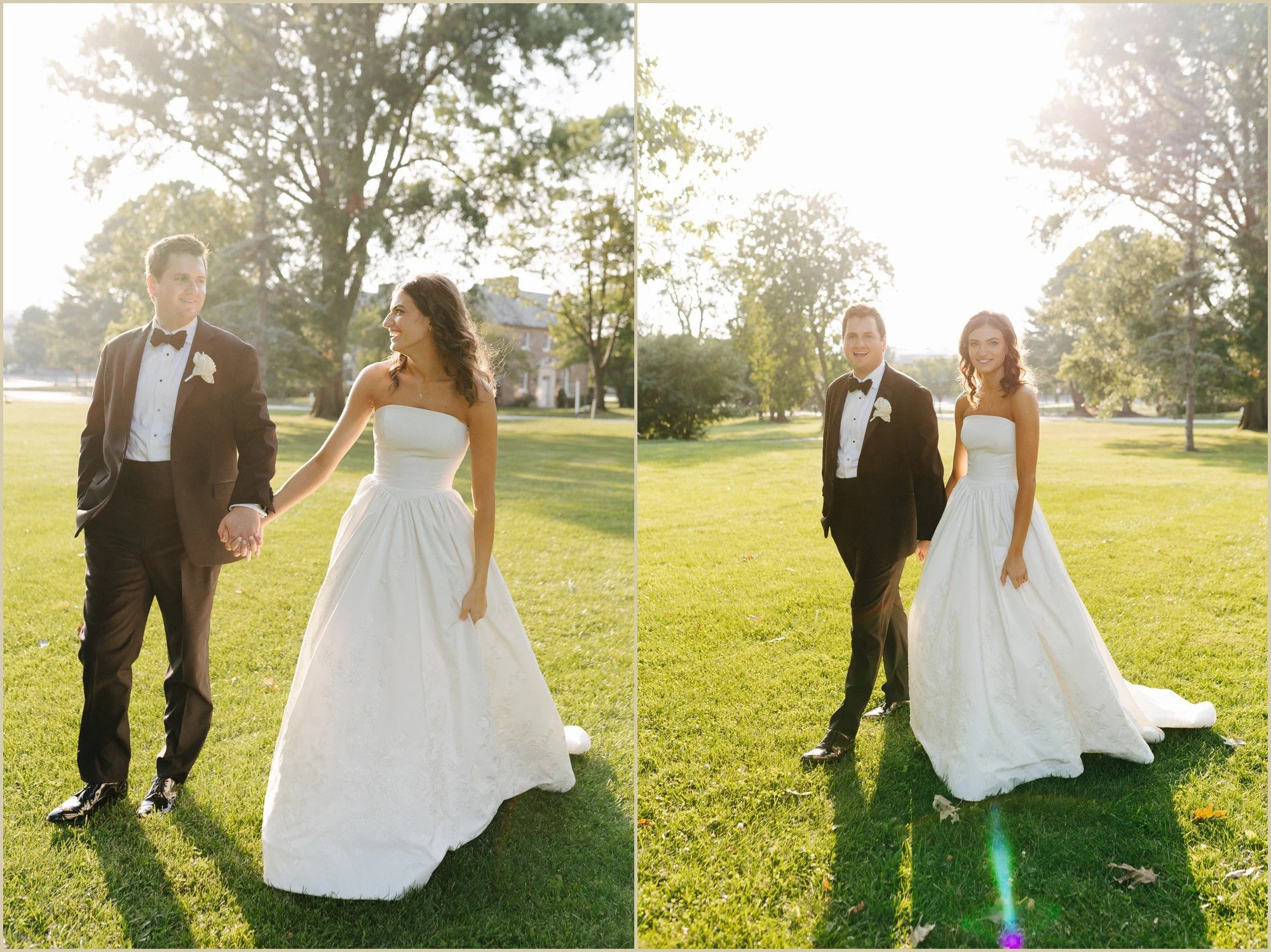 golden hour wedding portraits at the ballroom at ellis preserve in newtown square 