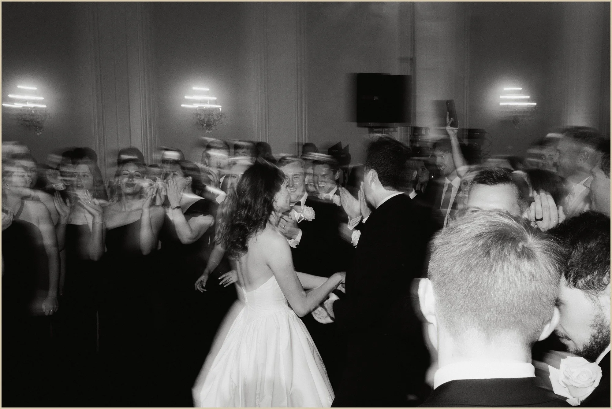 motion blur shot of wedding dance floor
