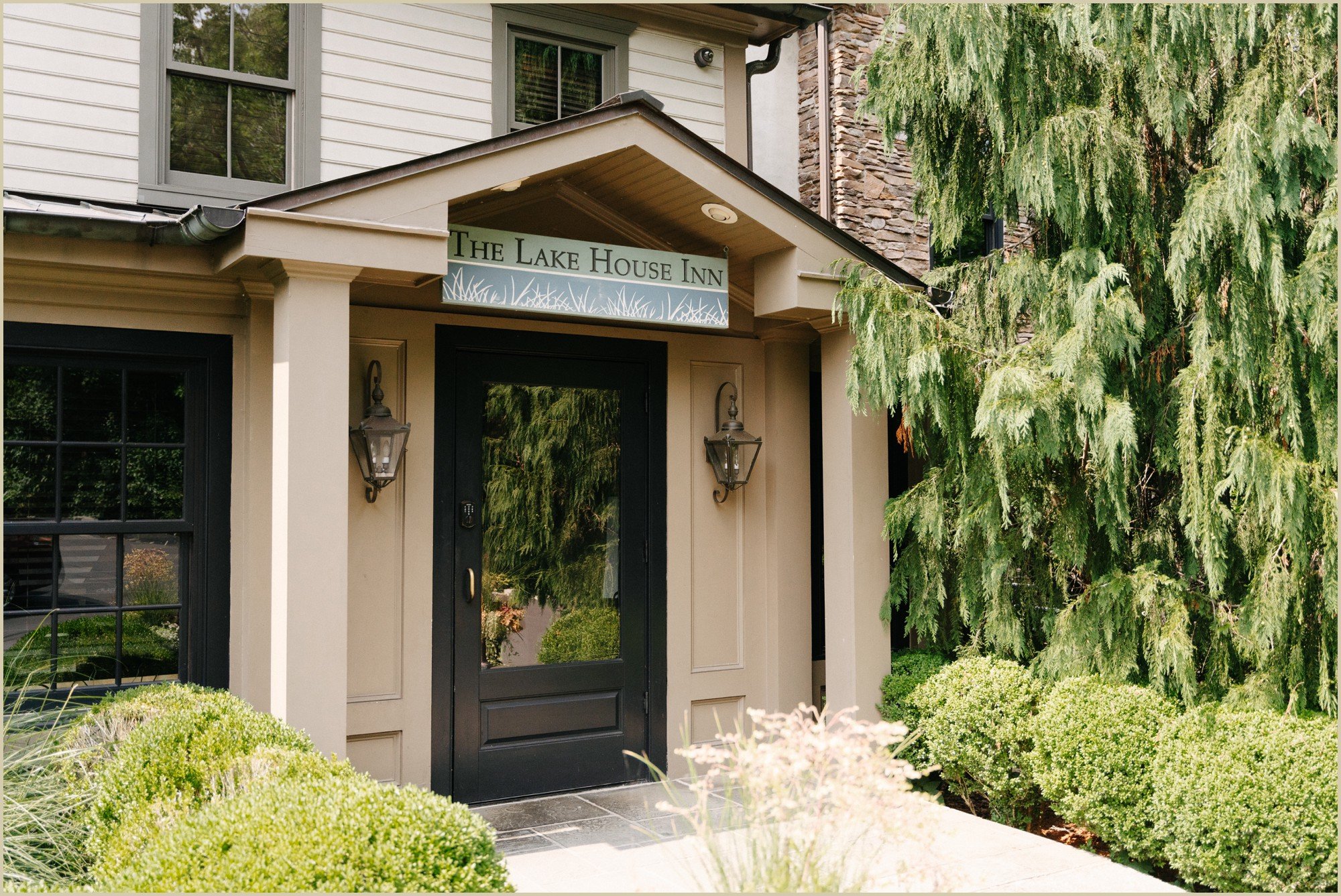 front entrance of the lake house inn, perkasie, pa