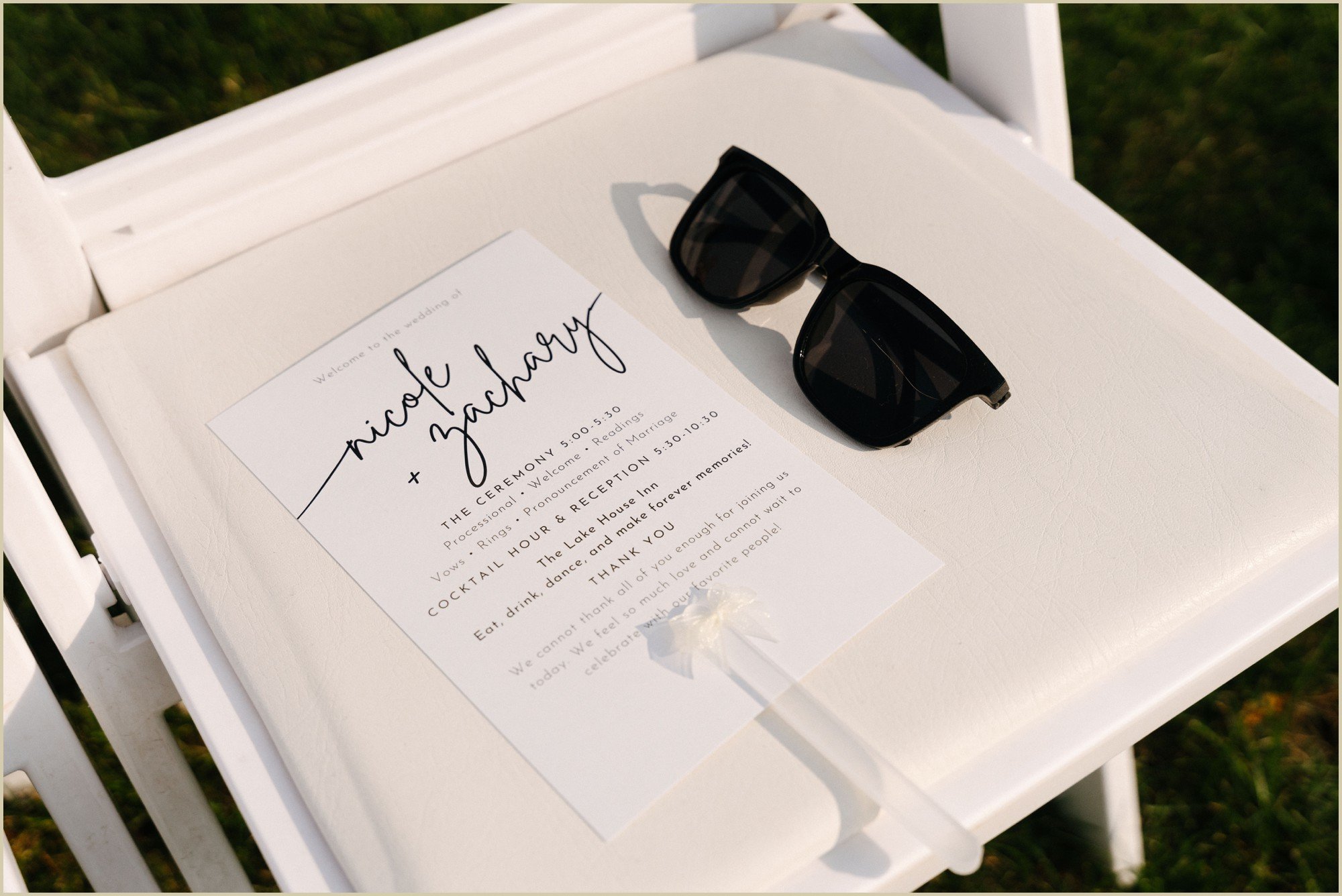 simple and elegant summer wedding ceremony program fans 
