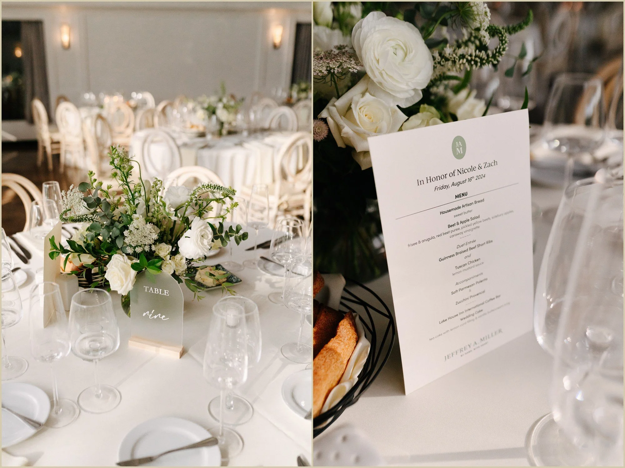 simple white elegant wedding decor