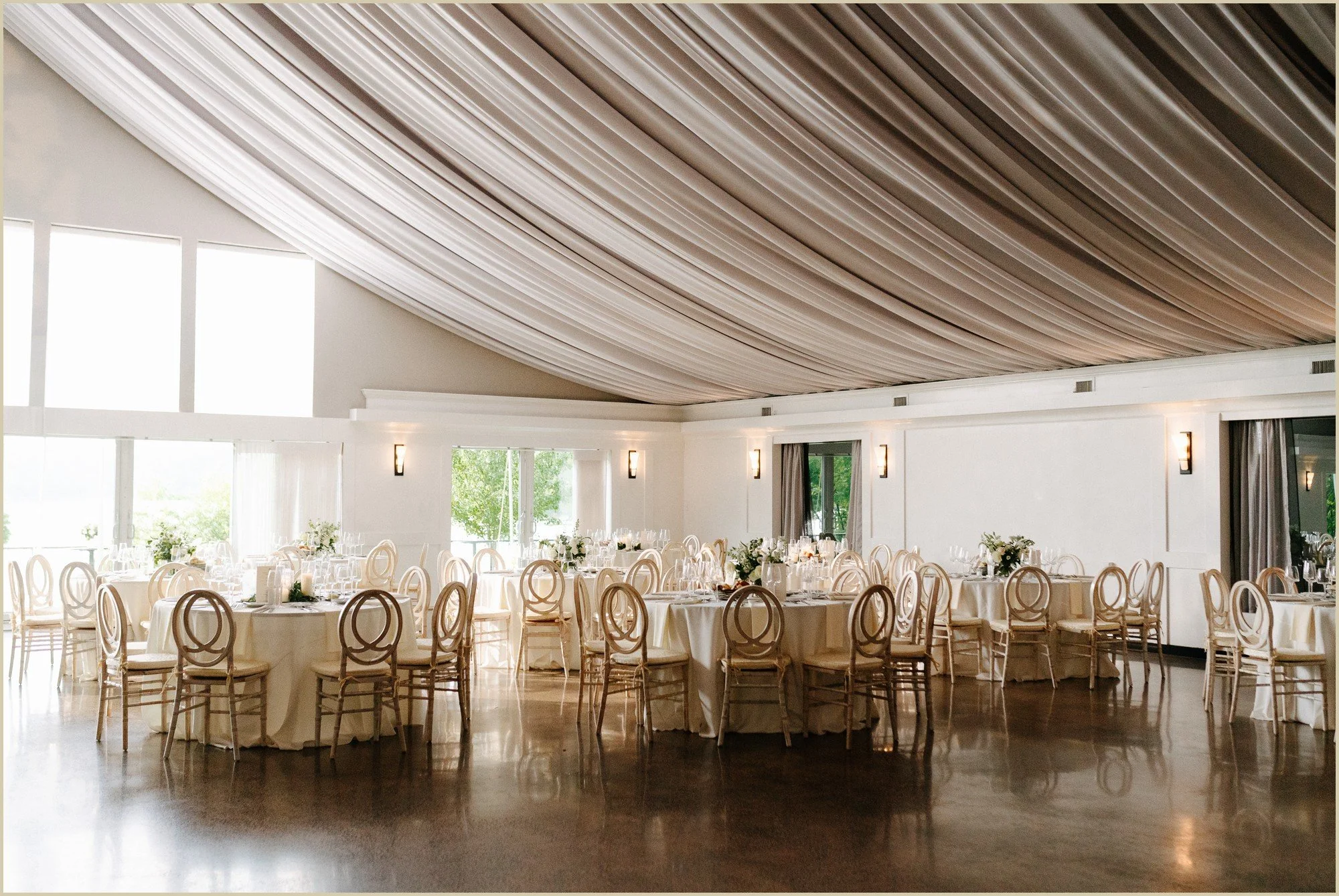 reception set up at the lake house inn